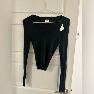 Navy Blue Abercrombie Long Sleeve Slim Scoop Neck Sweater XS